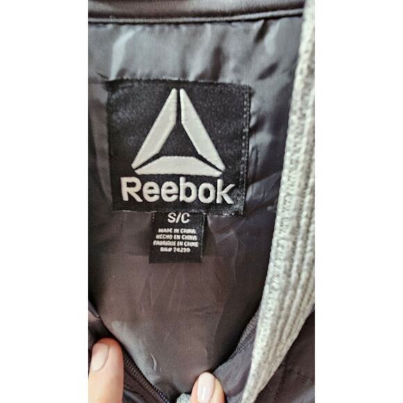 NEW Reebok‎ Womens Mixed Media Puffer Jacket Sweater Sleeves Size Small S - Picture 4 of 5
